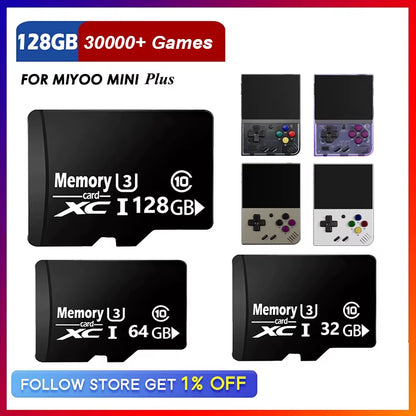 Memory Card TF Card SD Card for MIYOO MINI plus Handheld Game Console Player 128GB 30000Games for Game Stick 32GB 64GB 128GB